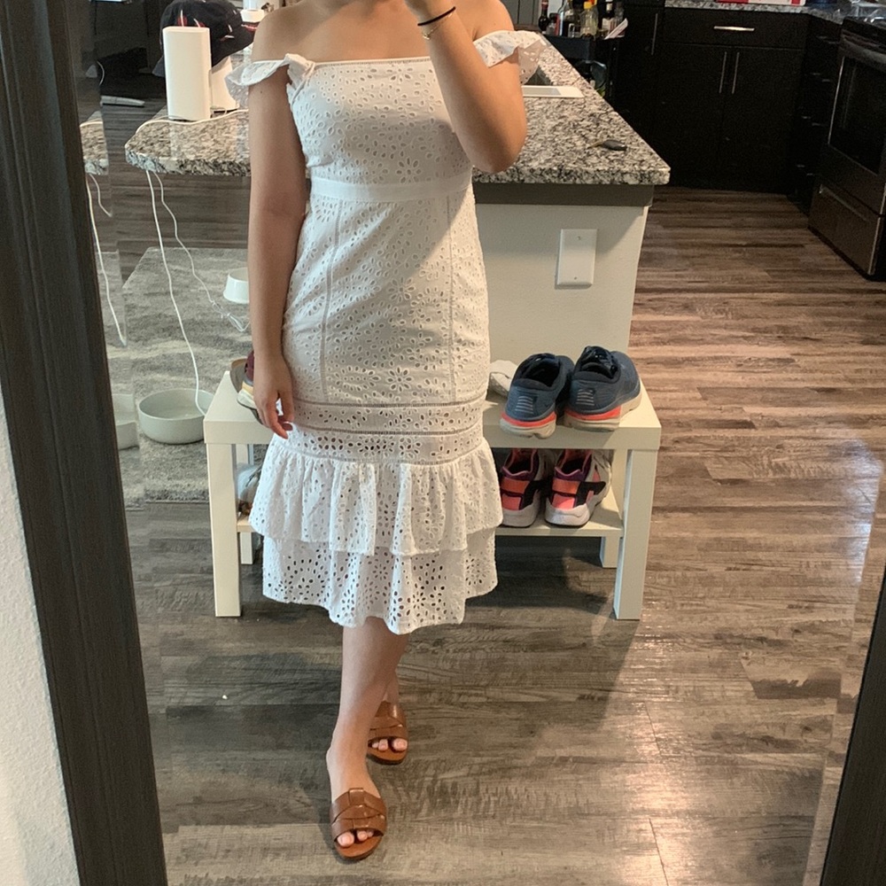 Banana Republic Shoulder Off White Lace Dress Sz 00P New W Tag